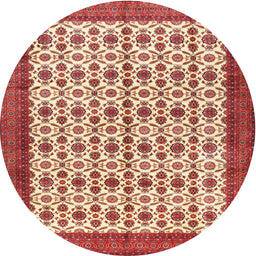 Square Machine Washable Traditional Red Rug, wshtr3491