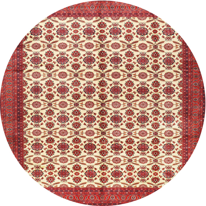 Round Traditional Red Persian Rug, tr3491
