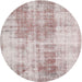 Round Traditional Rose Gold Pink Persian Rug, tr3496