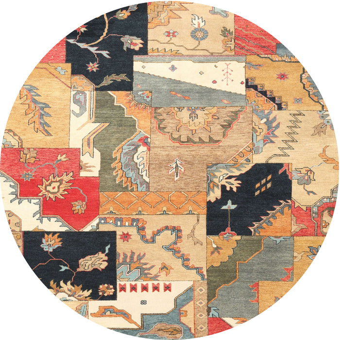 Square Machine Washable Traditional Sienna Brown Rug, wshtr3498