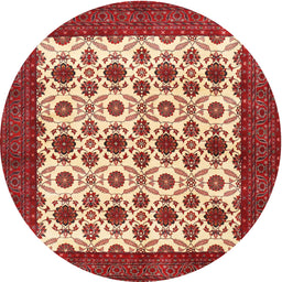 Square Machine Washable Traditional Sandy Brown Rug, wshtr3499