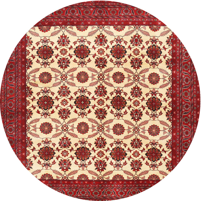 Square Machine Washable Traditional Sandy Brown Rug, wshtr3499