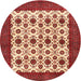 Square Machine Washable Traditional Sandy Brown Rug, wshtr3499