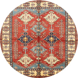 Square Machine Washable Traditional Brown Green Rug, wshtr349