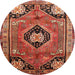 Round Traditional Red Persian Rug, tr34