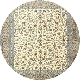 Square Machine Washable Traditional Khaki Green Rug, wshtr3500