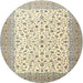 Round Traditional Khaki Green Persian Rug, tr3500