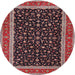 Square Machine Washable Traditional Deep Red Rug, wshtr3502