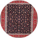 Round Traditional Deep Red Persian Rug, tr3502