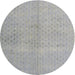 Square Machine Washable Traditional Gunmetal Gray Rug, wshtr3504