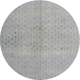Round Traditional Gunmetal Gray Persian Rug, tr3504