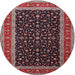 Square Machine Washable Traditional Deep Red Rug, wshtr3505