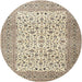 Round Traditional Brown Persian Rug, tr3506