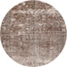 Round Traditional Brown Persian Rug, tr3507