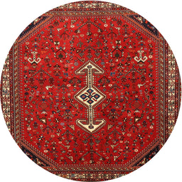 Square Machine Washable Traditional Sienna Brown Rug, wshtr3509