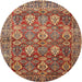 Round Traditional Red Persian Rug, tr350