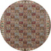 Round Traditional Light French Beige Brown Persian Rug, tr3512