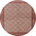 Round Traditional Tan Brown Persian Rug, tr3513