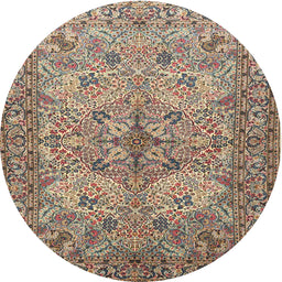 Square Machine Washable Traditional Sepia Brown Rug, wshtr3514