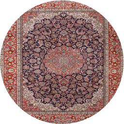 Square Machine Washable Traditional Saffron Red Rug, wshtr3515