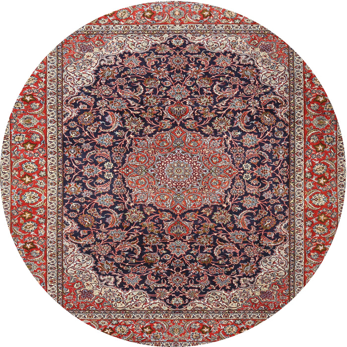 Square Machine Washable Traditional Saffron Red Rug, wshtr3515