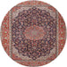 Square Machine Washable Traditional Saffron Red Rug, wshtr3515