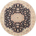 Round Traditional Brown Persian Rug, tr3520