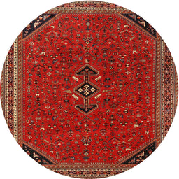 Square Machine Washable Traditional Sienna Brown Rug, wshtr3521