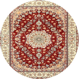 Square Machine Washable Traditional Brown Rug, wshtr3525