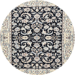 Round Traditional Gray Persian Rug, tr3526