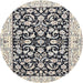 Round Traditional Gray Persian Rug, tr3526