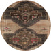 Round Traditional Bakers Brown Persian Rug, tr3528