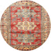 Square Machine Washable Traditional Red Rug, wshtr352