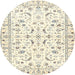 Round Traditional Beige Persian Rug, tr3531