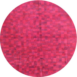 Round Traditional Deep Pink Persian Rug, tr3532