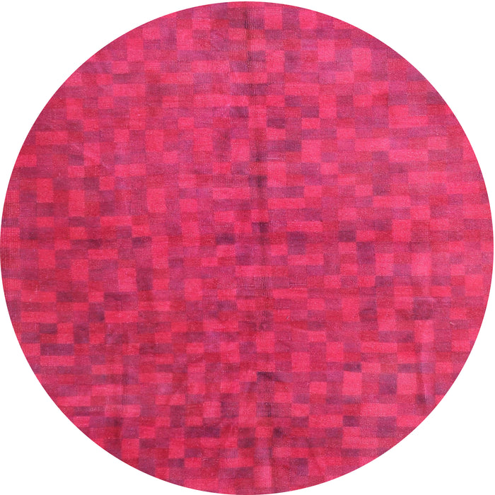 Round Traditional Deep Pink Persian Rug, tr3532