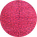 Round Traditional Deep Pink Persian Rug, tr3532