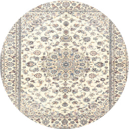 Square Machine Washable Traditional Lemon Chiffon Beige Rug, wshtr3535