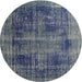 Square Machine Washable Traditional Blue Rug, wshtr3537