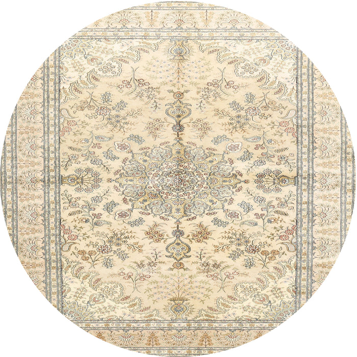 Square Machine Washable Traditional Gold Rug, wshtr353