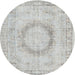 Round Traditional Dark Gray Persian Rug, tr3541