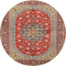 Square Machine Washable Traditional Fire Brick Red Rug, wshtr3544