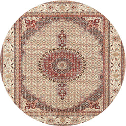 Round Traditional Deep Peach Orange Persian Rug, tr3546