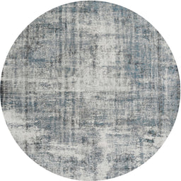 Round Traditional Silver Gray Persian Rug, tr3547