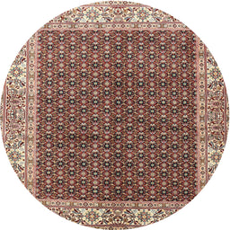 Square Machine Washable Traditional Saffron Red Rug, wshtr3550