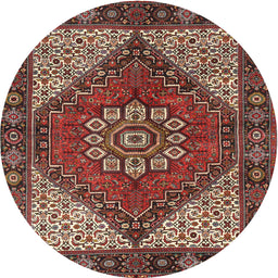 Square Machine Washable Traditional Saffron Red Rug, wshtr3551
