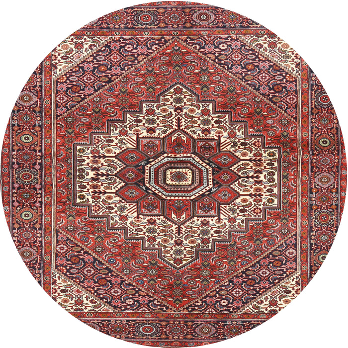 Square Machine Washable Traditional Tomato Red Rug, wshtr3552