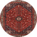 Round Traditional Red Persian Rug, tr3554