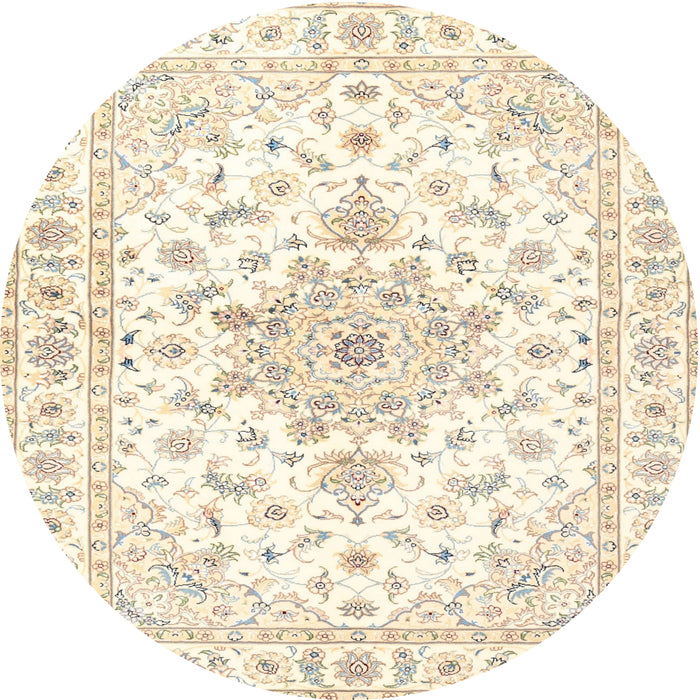 Square Machine Washable Traditional Parchment Beige Rug, wshtr3555