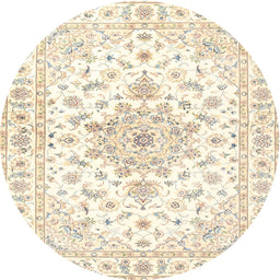 Round Traditional Beige Persian Rug, tr3555